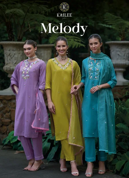 Melody By Kailee Cotton With Self Weaving Kurti With Bottom Dupatta Wholesale Online